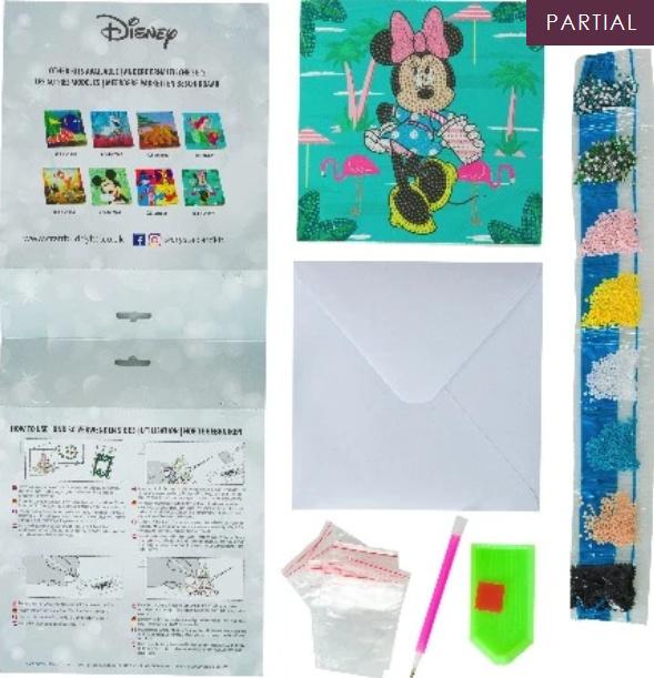 Produktbild Craft Buddy - Crystal Art Diamond Painting Card Kit Minnie on Holiday, 18x18cm 2 von 3