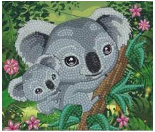 Craft Buddy - Crystal Art Diamond Painting Card Kit Koala Umarmung