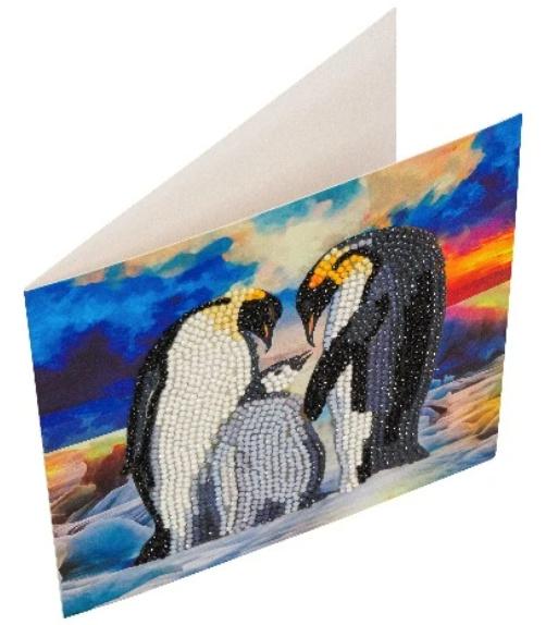Produktbild Craft Buddy - Crystal Art Diamond Painting Card Kit Pinguin Familie 18x18cm 4 von 4