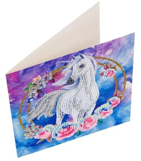 Produktbild Craft Buddy - Crystal Art Diamond Painting Card Kit"Unicorn Garland"18x18cm 3 von 3