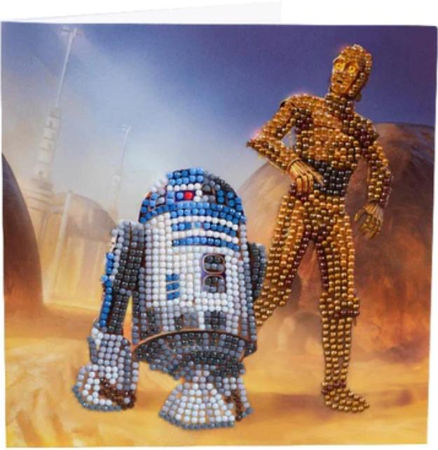 Craft Buddy - Crystal Art Diamond Painting R2-D2&C-3PO 18x18cm Crystal Art Card