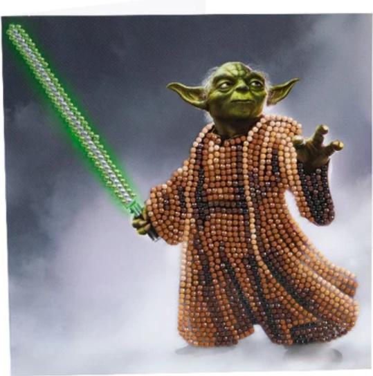 Craft Buddy - Crystal Art Diamond Painting Yoda 18x18cm Crystal Art Card