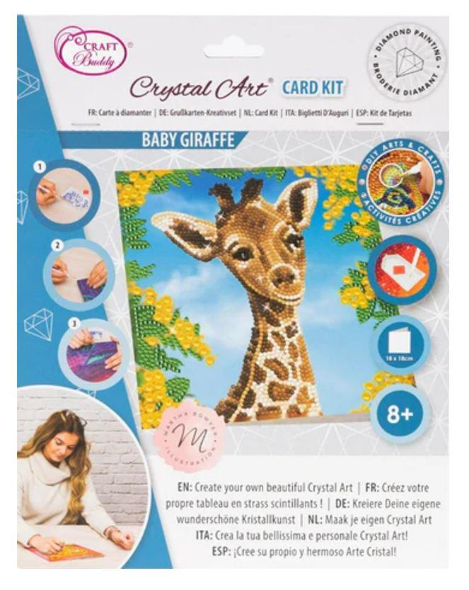 Craft Buddy - Crystal Art Diamond Painting Card Kit"Baby Giraffe"18x18cm