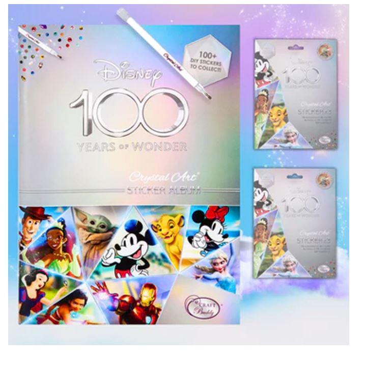 Craft Buddy - Crystal Art Diamond Disney 100 Crystal Art Sticker Album - Starter Pack