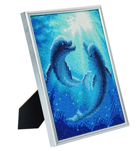 Produktbild Craft Buddy - Crystal Art Diamond Painting Picture Frame-Kit Delfine 21 cm x 25 cm 4 von 4