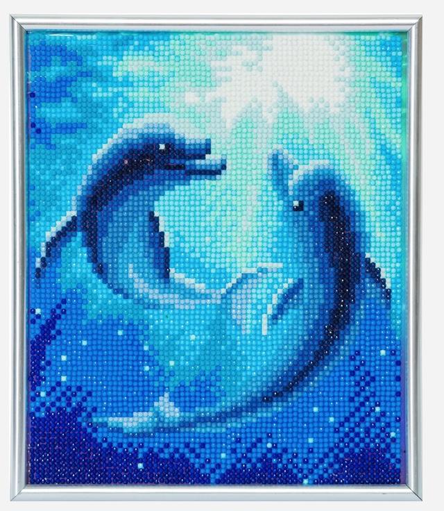 Craft Buddy - Crystal Art Diamond Painting Picture Frame-Kit Delfine 21 cm x 25 cm