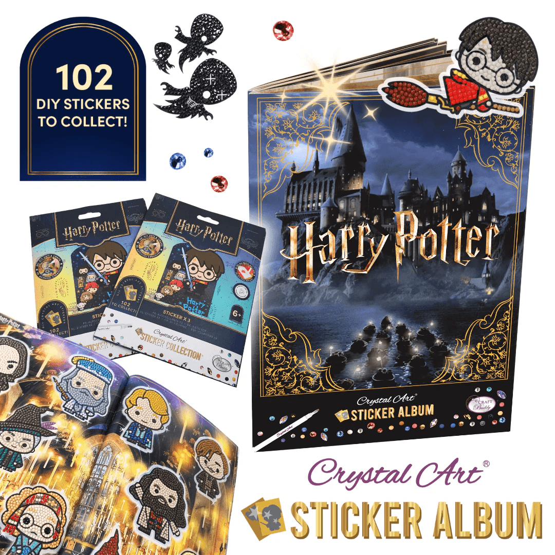 Craft Buddy - Crystal Art Diamond Painting Harry Potter Crystal Art Sticker Album - Starter Pack