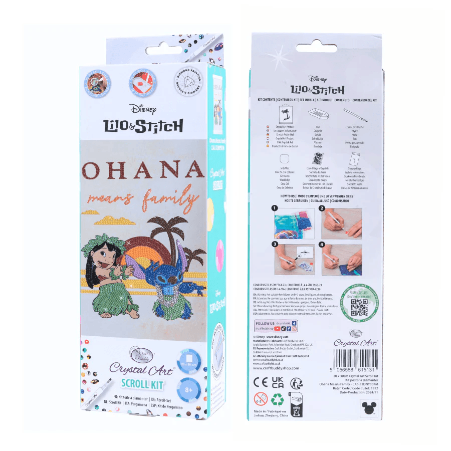 Produktbild Craft Buddy - Crystal Art Diamond Painting Ohana Means Family Disney Mini  Scroll Kit 20x30 cm 2 von 6