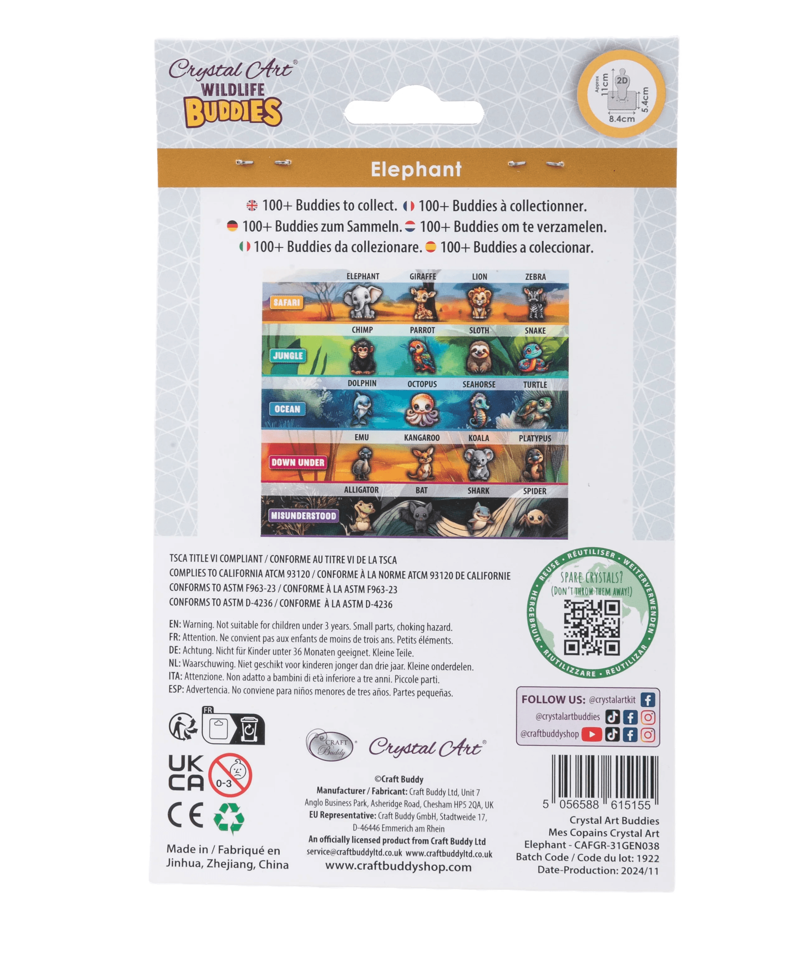 Produktbild Craft Buddy - Crystal Art Diamond Painting Elefant Wildlife Buddies 2 von 3