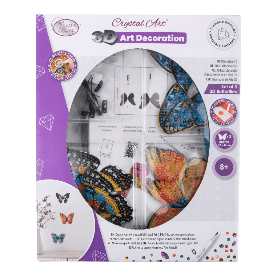 Produktbild Craft Buddy - Crystal Art Diamond Painting 3D Butterflies Decoration Kit - 3er Satz 2 von 6