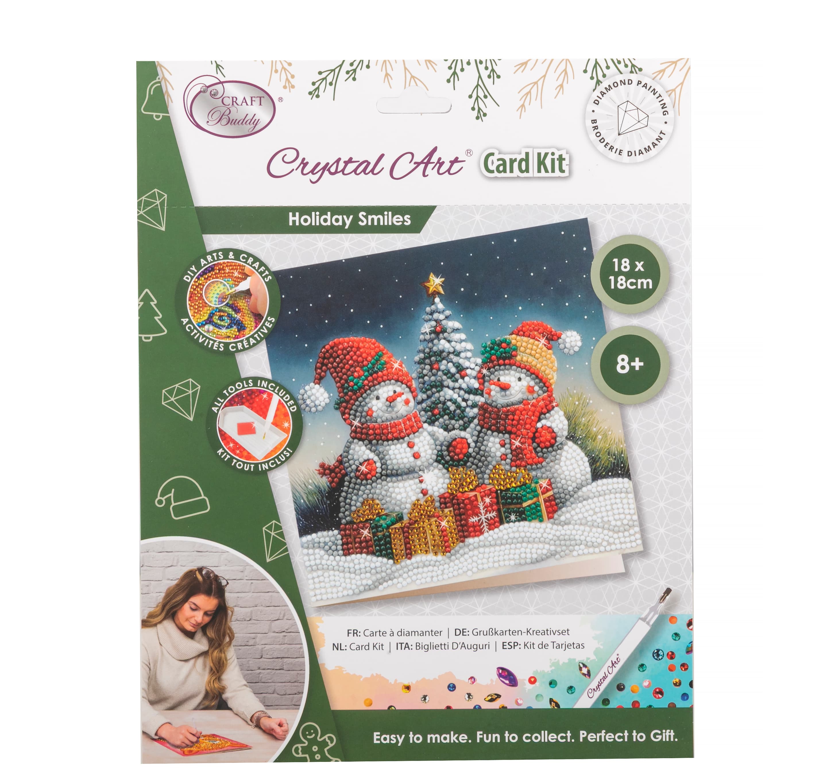 Craft Buddy - Crystal Card Diamond Painting Kit Schneemänner 