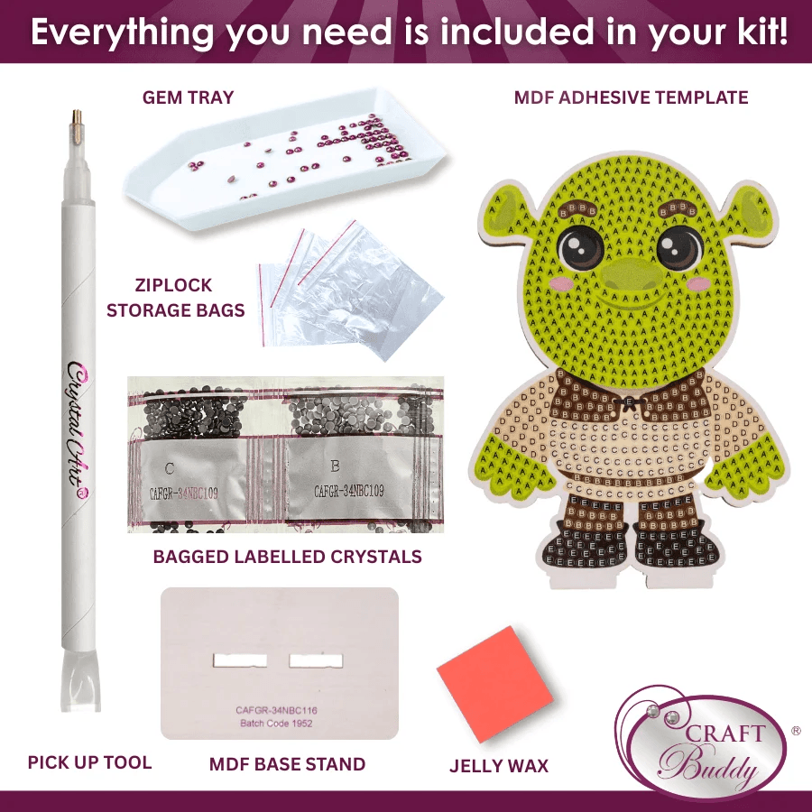 Craft Buddy - Crystal Art Diamond Painting Buddies Shrek Diamond Painting Bastelset