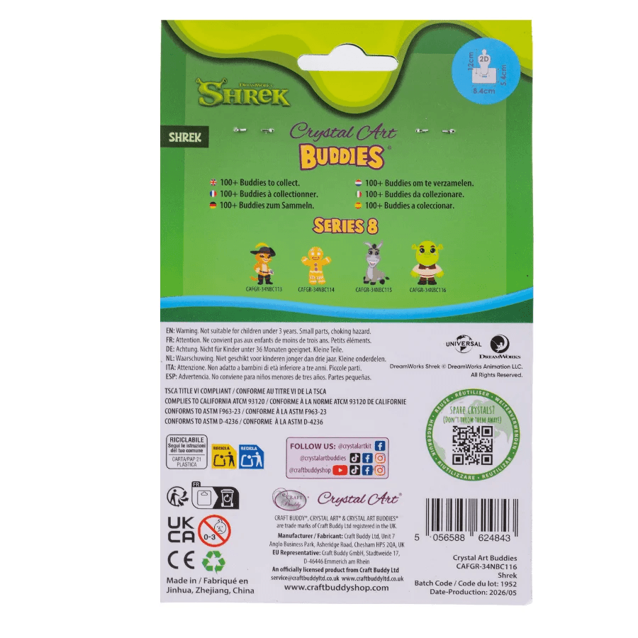 Craft Buddy - Crystal Art Diamond Painting Buddies Shrek Diamond Painting Bastelset