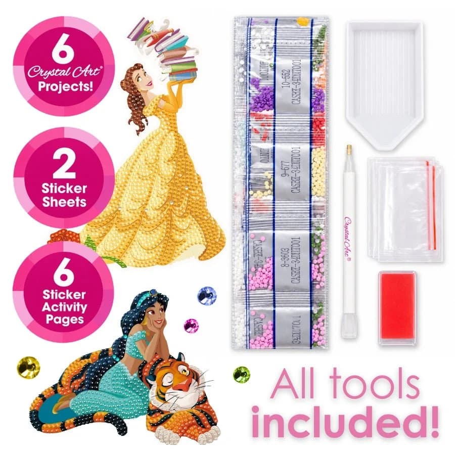 Craft Buddy - Crystal Art Diamond Painting Disney Princess Crystal Art Sparkle Studio Bastelbuch