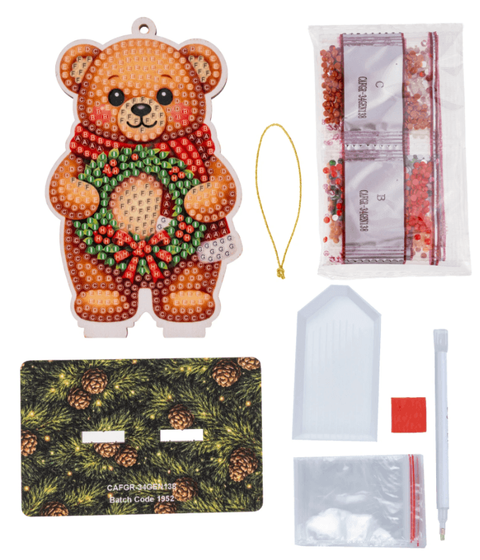 Craft Buddy - Crystal Art Diamond Painting  Buddies Weihnachtsbär Diamond Painting Bastelset