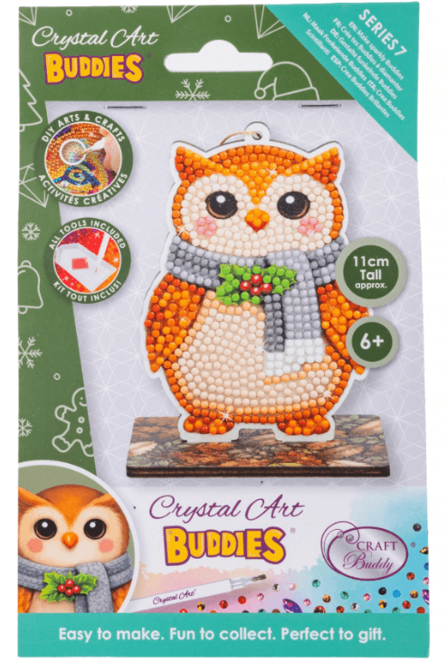 Craft Buddy - Crystal Art Diamond Painting Buddies Weihnachtseule Diamond Painting Bastelset