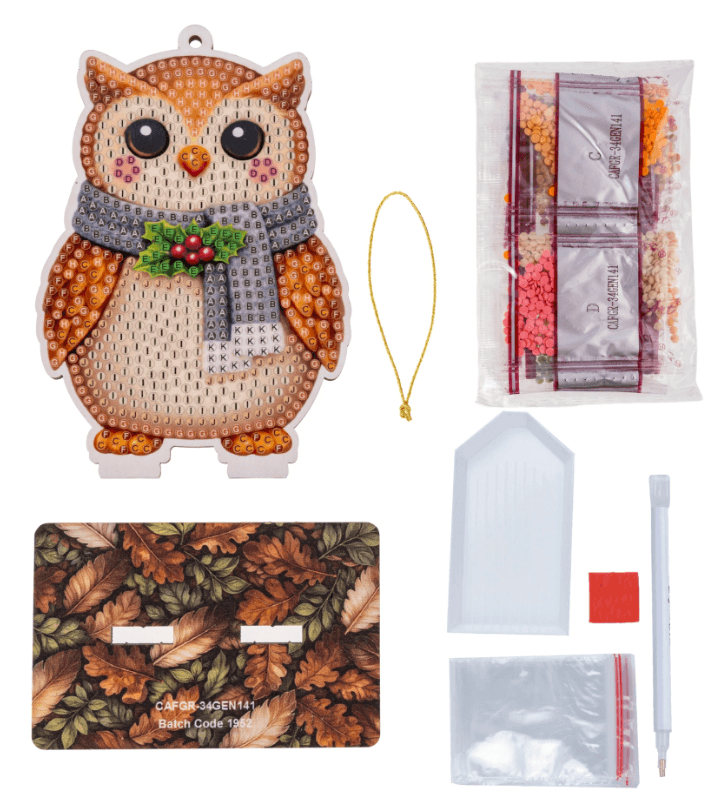 Craft Buddy - Crystal Art Diamond Painting Buddies Weihnachtseule Diamond Painting Bastelset
