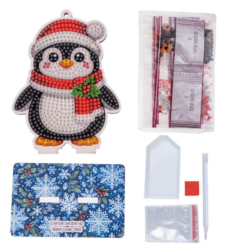Craft Buddy - Crystal Art Diamond Painting Buddies Weihnachtspinguin Diamond Painting Bastelset