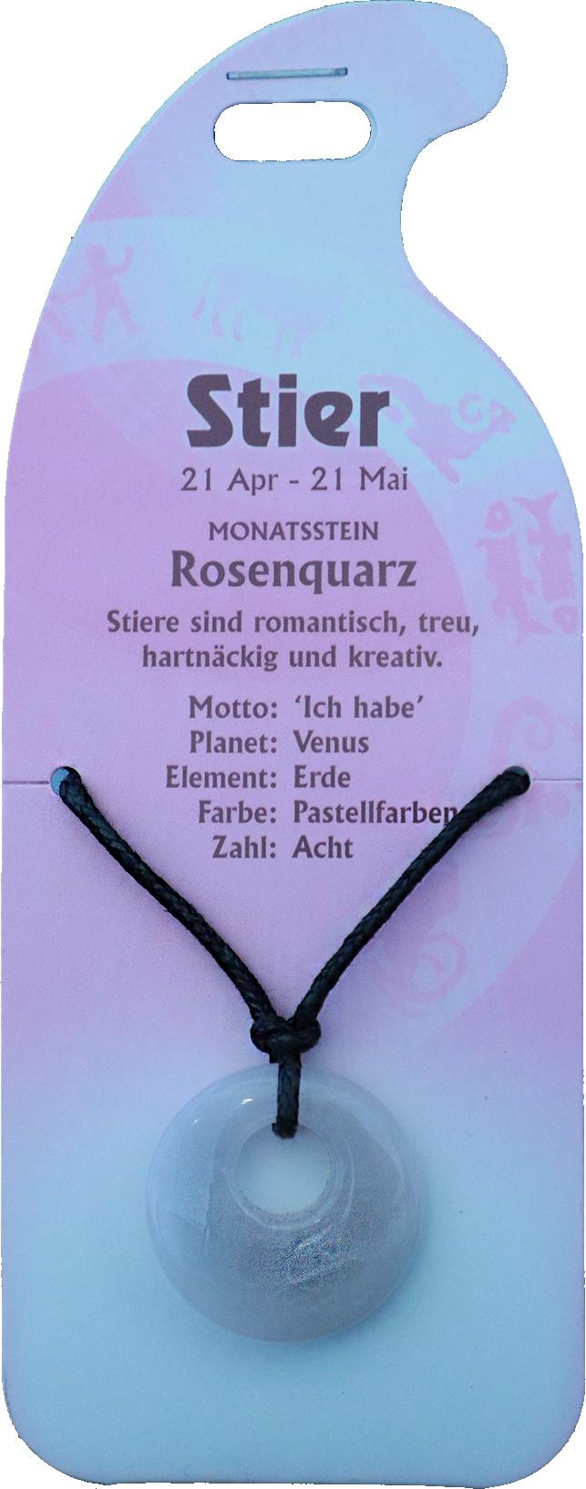 Halsband Stier - Rosenquarz