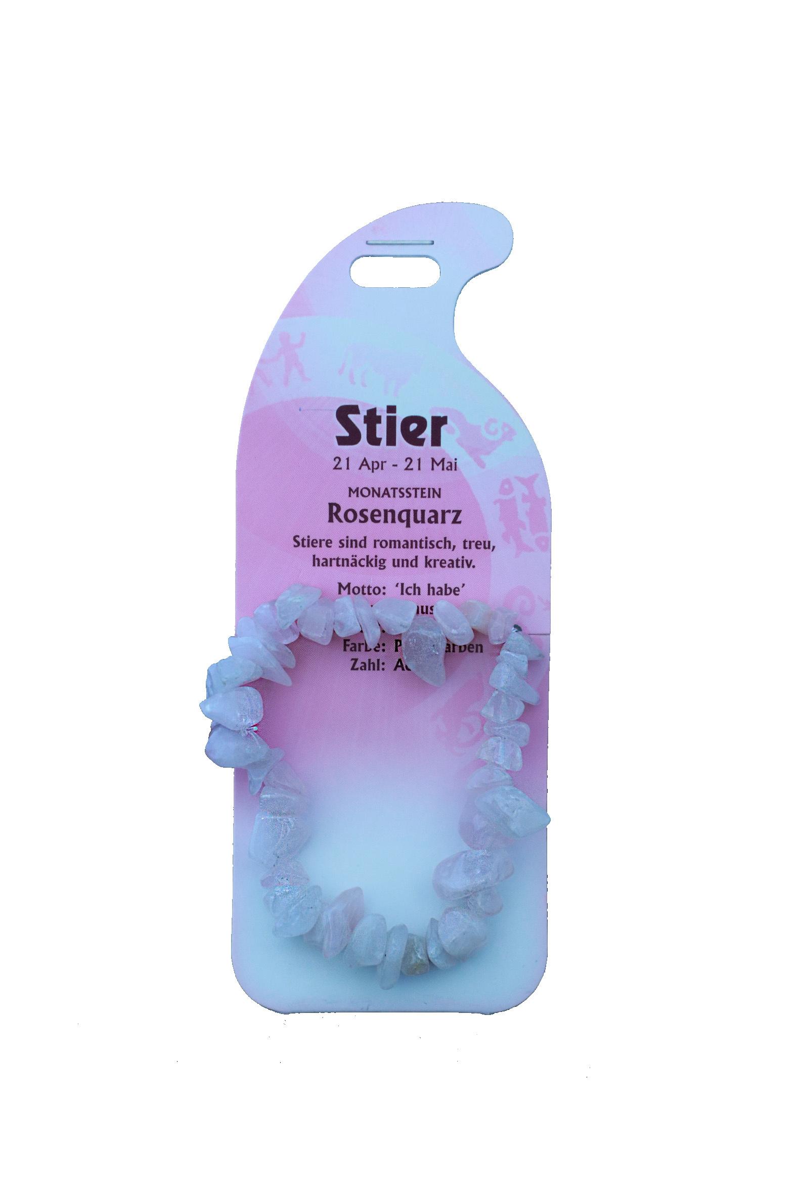 Armband Stier - Rosenquarz