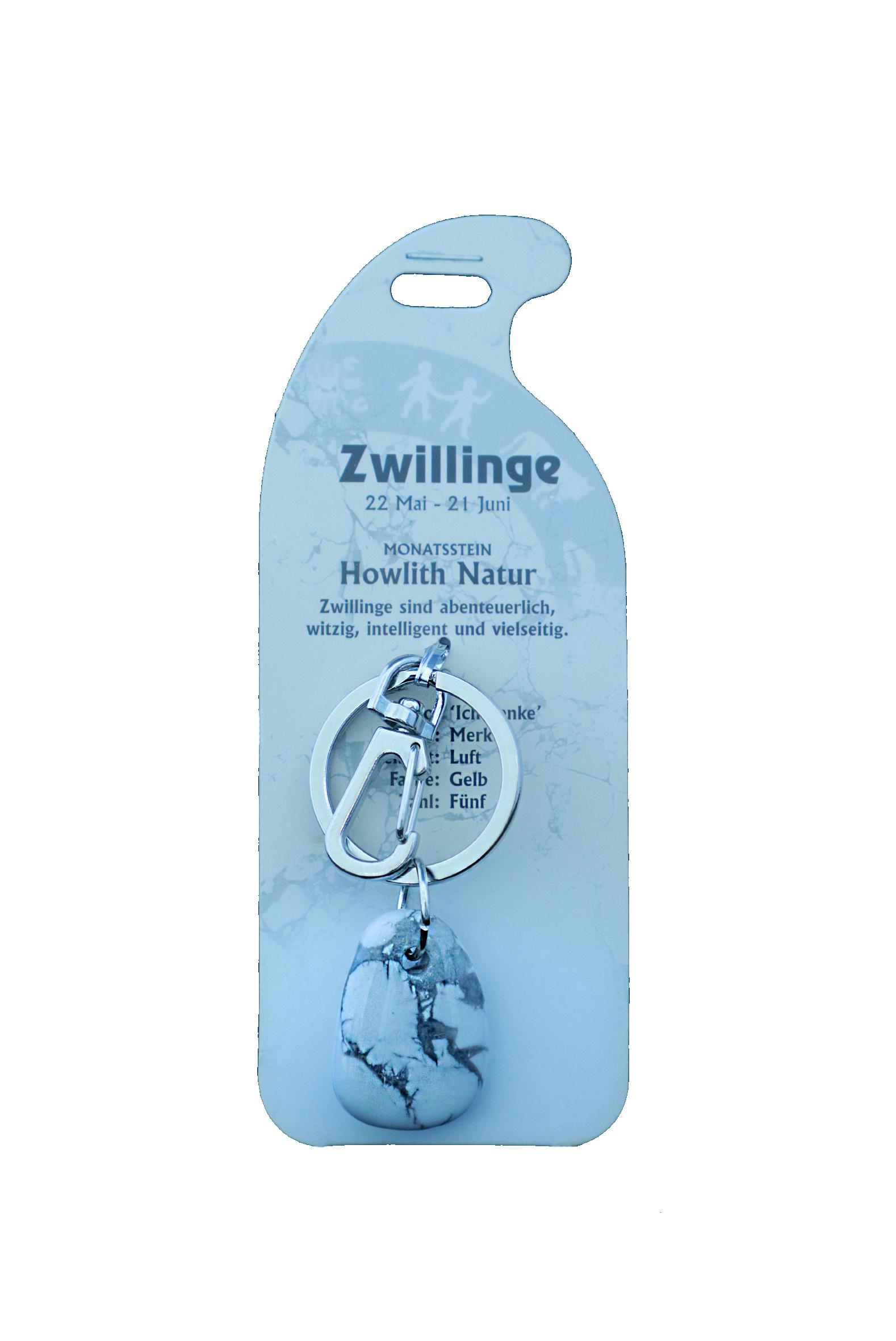 Produktbild Schlüsselanhänger Zwilling - Howlith natur 2 von 3