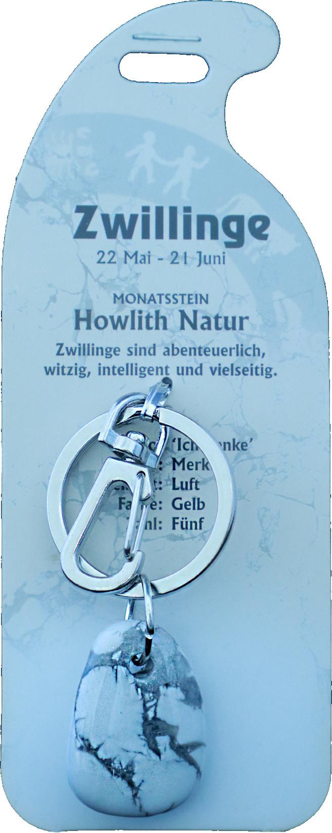 Produktbild Schlüsselanhänger Zwilling - Howlith natur 3 von 3