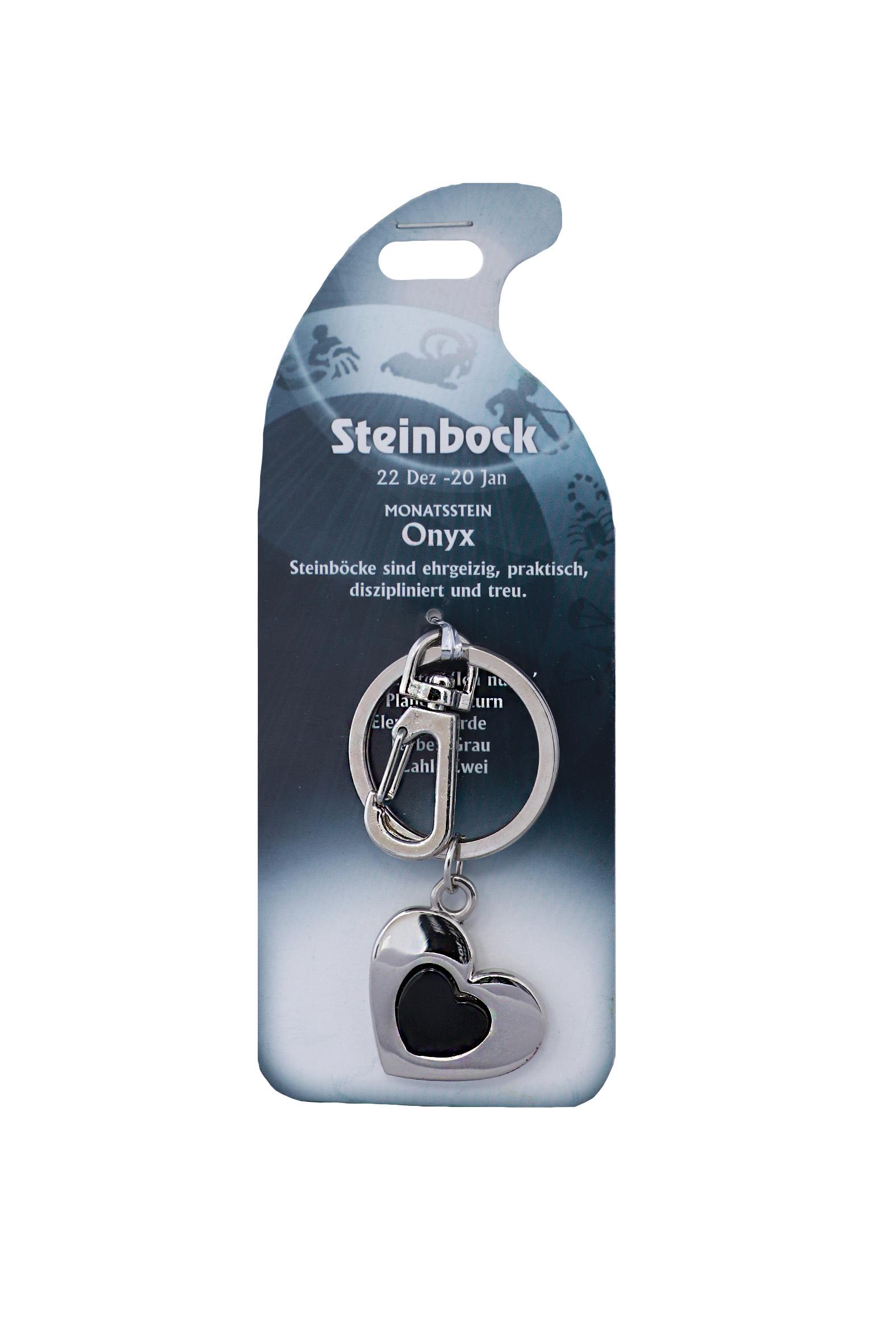 Schlüsselanhänger Steinbock - Onyx