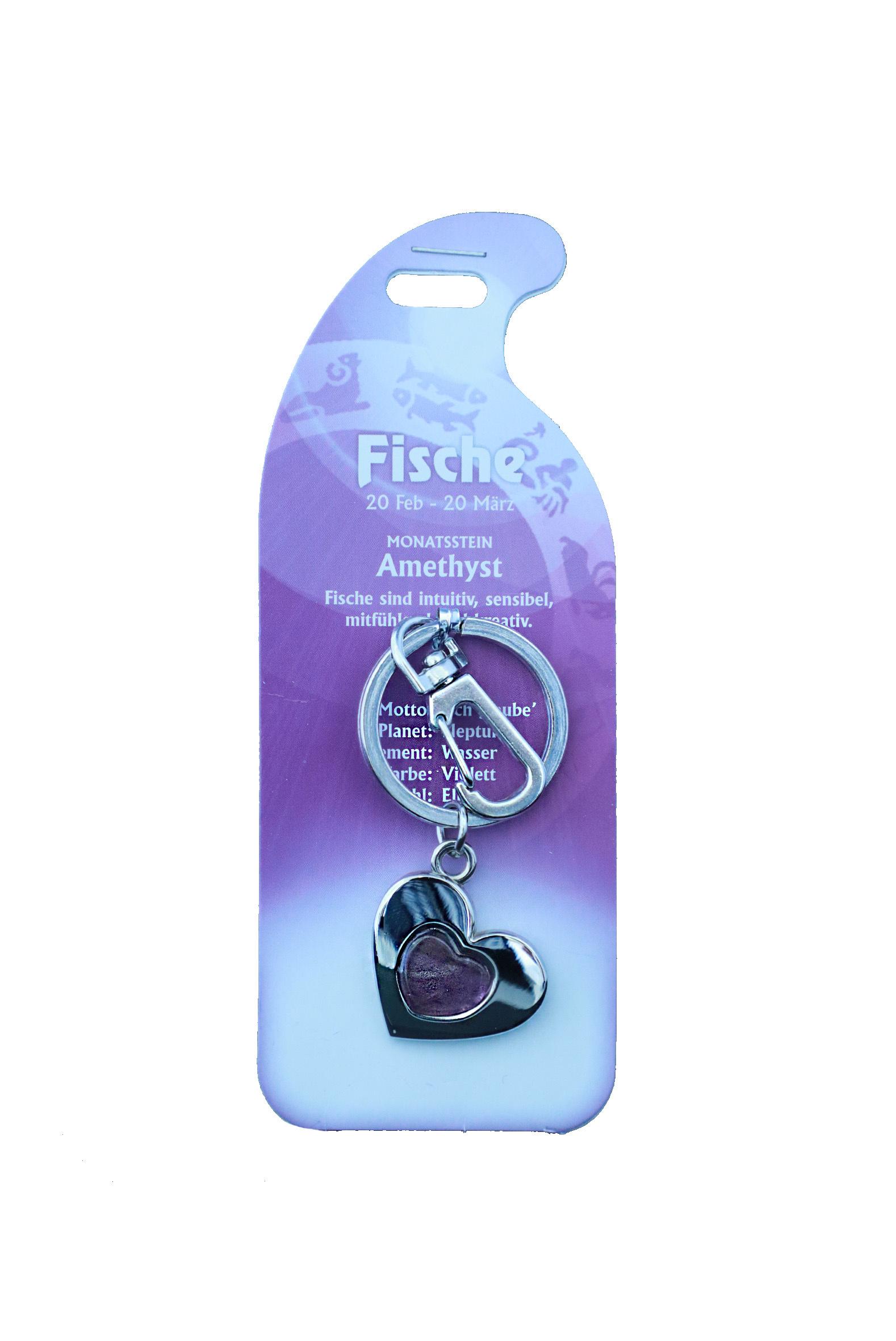 Schlüsselanhänger Fisch - Amethyst