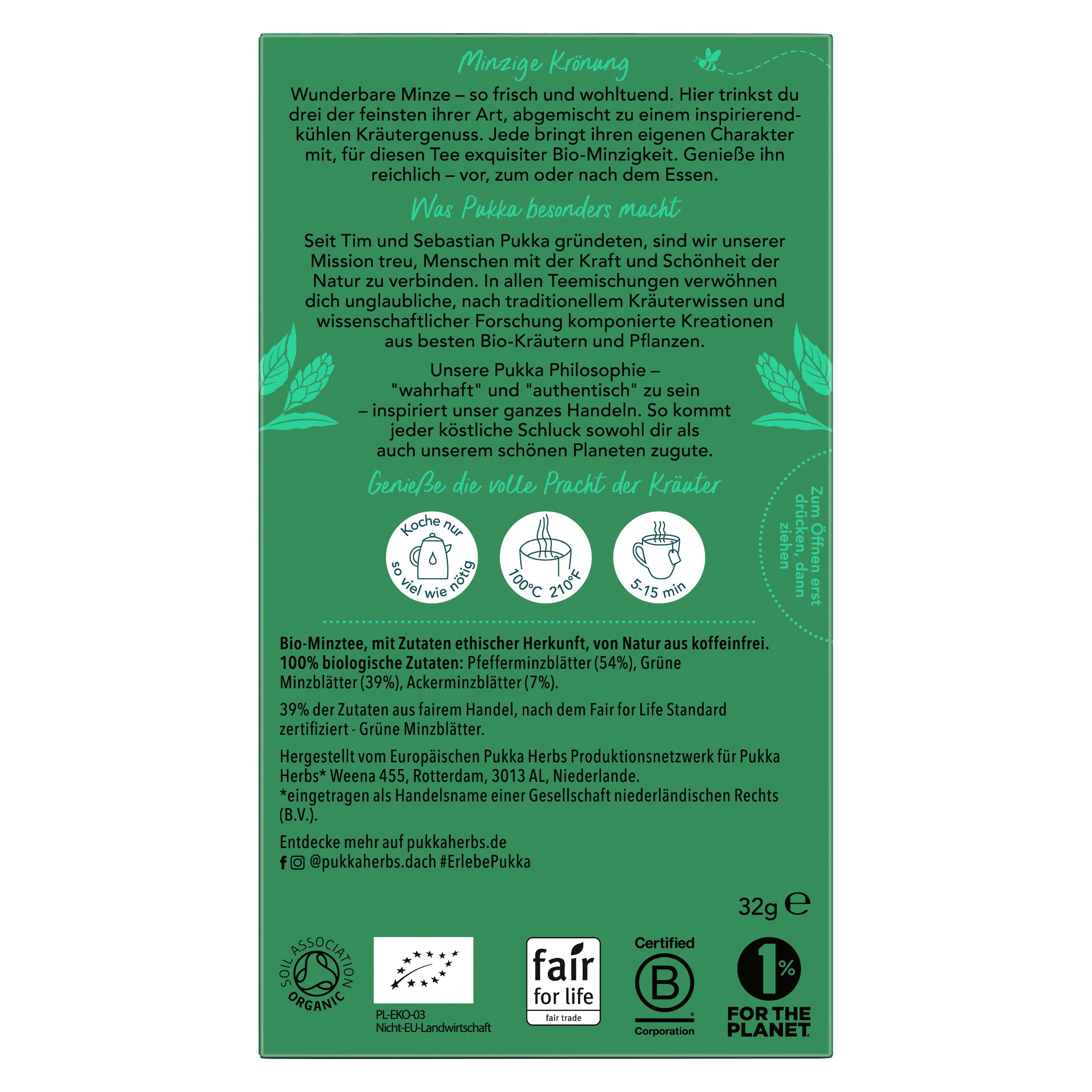 Produktbild Pukka BIO Tee Drei Minze 20 Beutel 2 von 8