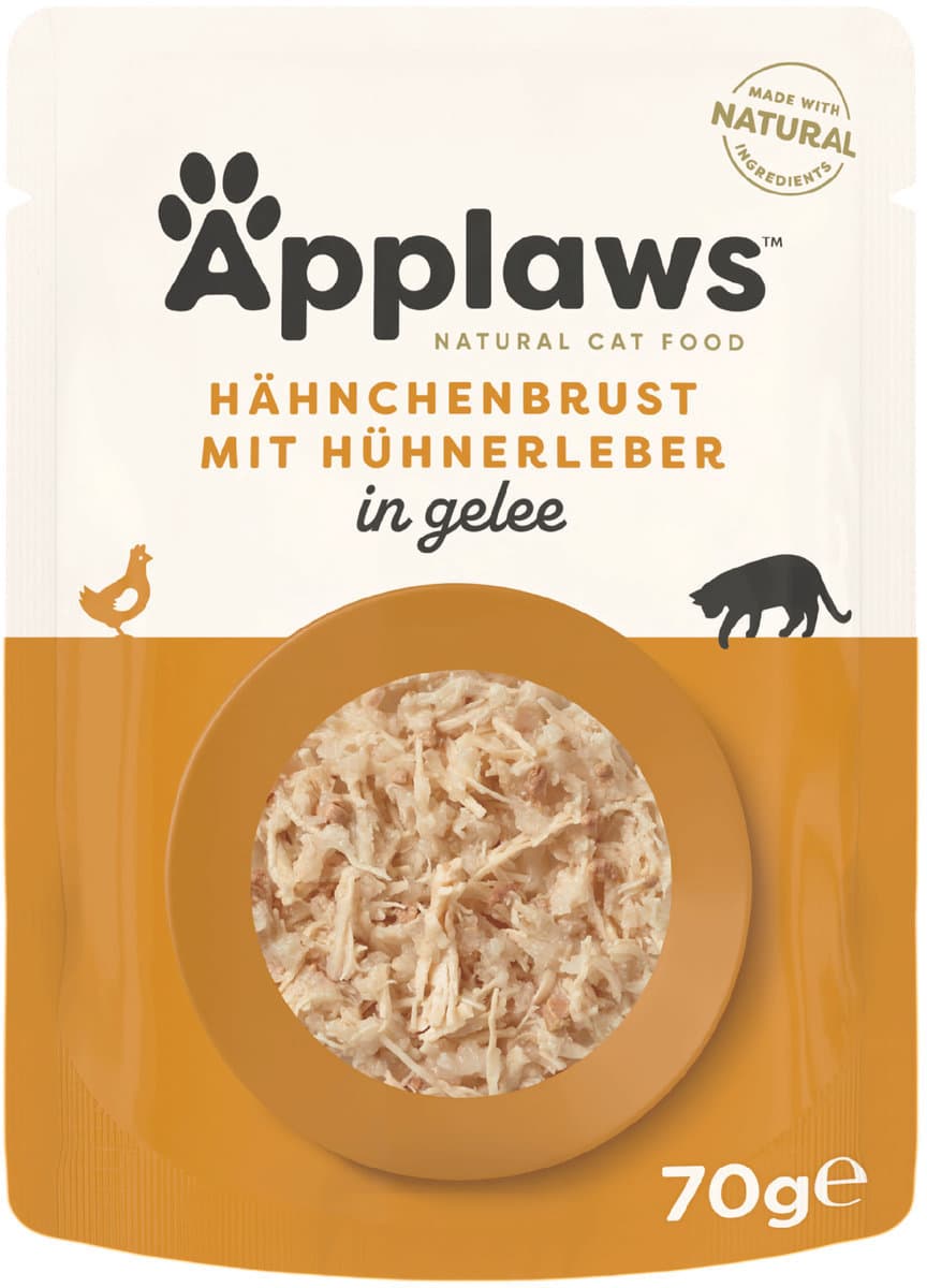 Pollo y hígado de pollo en gelatina Applaws 70 g