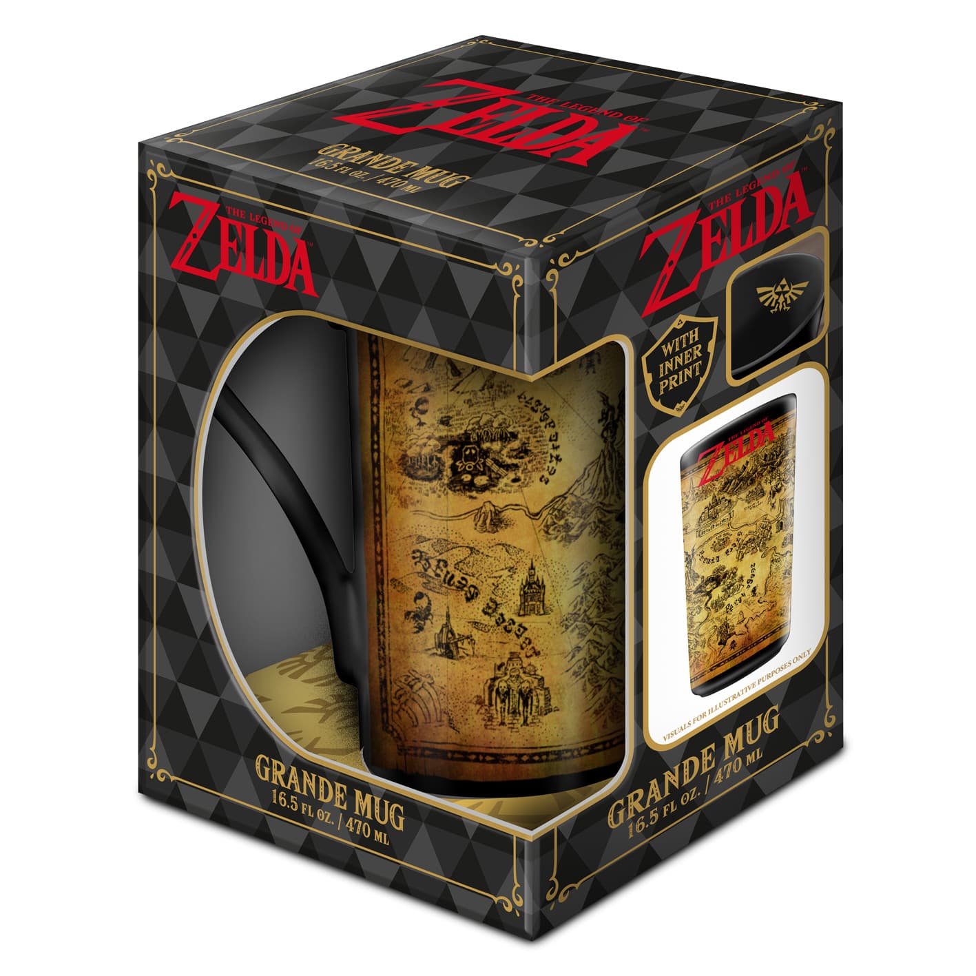 ZELDA BLACK & GOLD MAP Hohe Tasse
