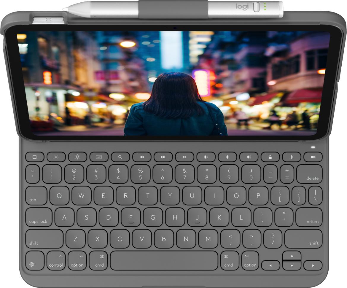 Produktbild Logitech Slim Folio iPad 10Gen grau QWERTZ 3 von 4