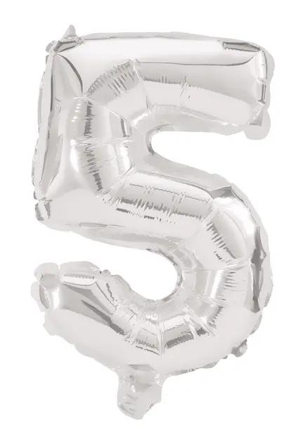 Procos - Folienballon Silber 85 cm Nr. 5