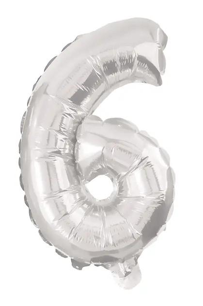 Procos - Folienballon Silber 85 cm Nr. 6