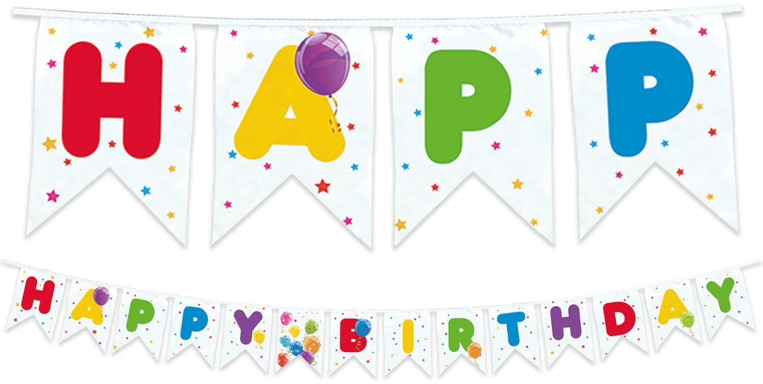 DECORATA PARTY Banner Happy Birthday