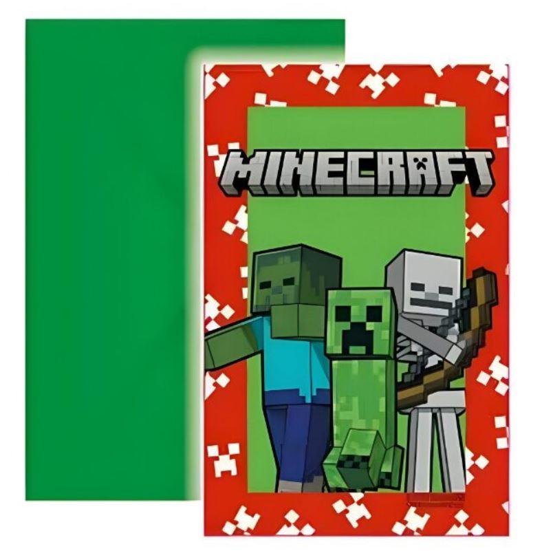 Procos - Minecraft - Einladungen&Umschläge (6 Stück)