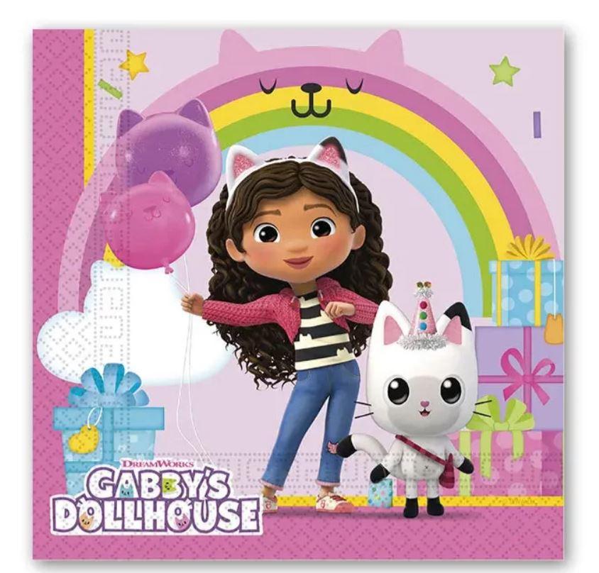 Procos - Gabby's Dollhouse - Zweilagige Papierservietten 33x33 cm (20 Stück)