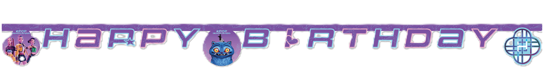 Procos - KPOP Demon Hunters Happy Birthday Banner – Papiergirlande im K‑Pop‑Design, Partydeko