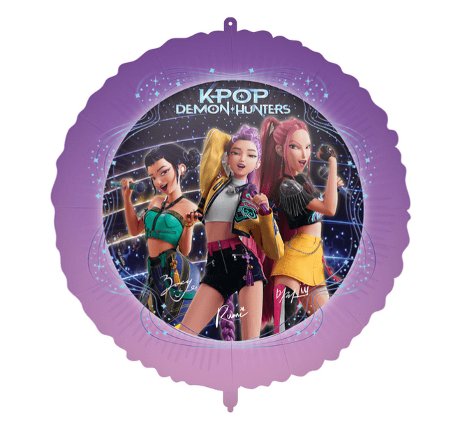 Procos - KPOP Demon Hunters Folienballon – Ø ca. 46 cm, runder Partyballon für K‑Pop‑Geburtstage