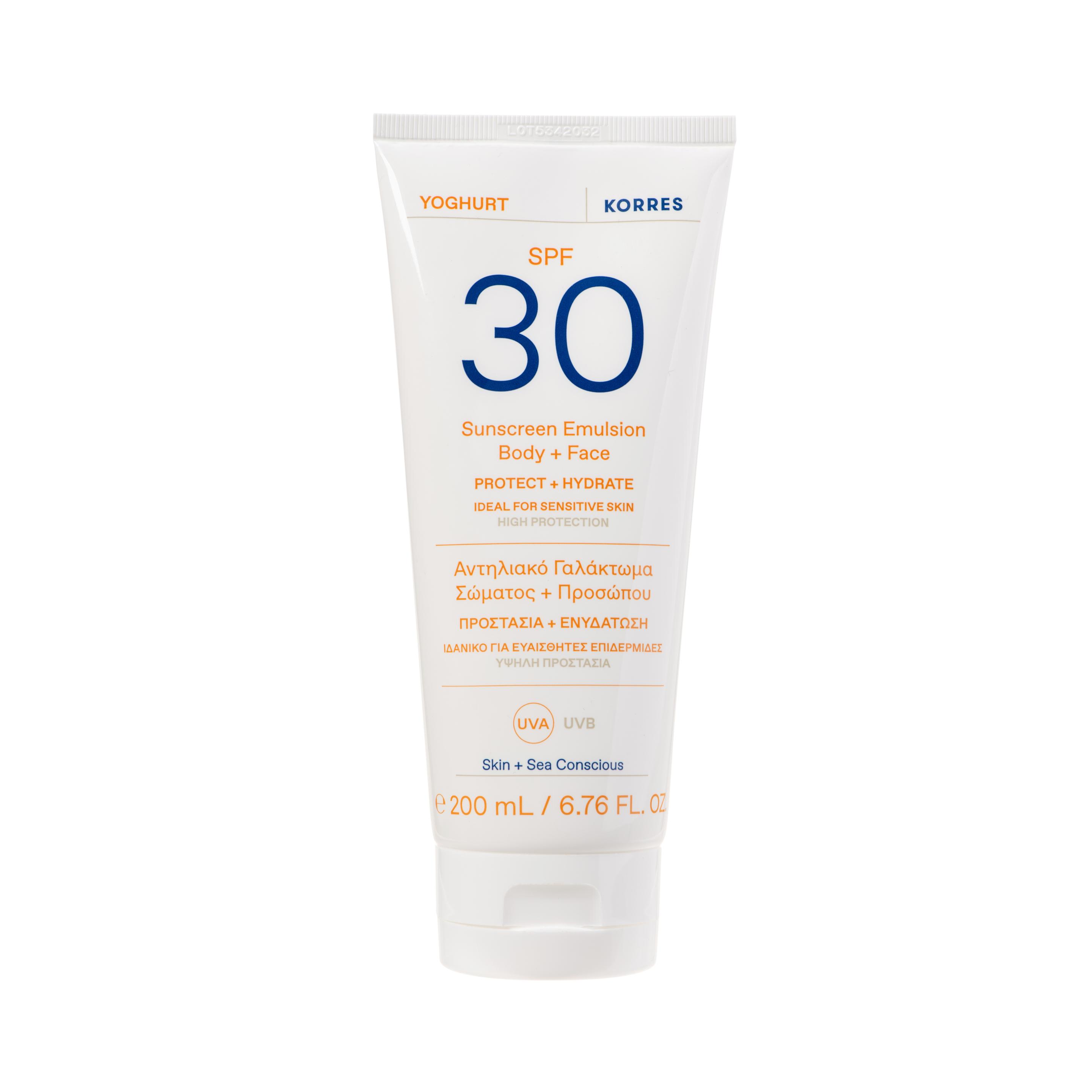 KORRES YOGHURT Sonnenschutz-Emulsion für Körper und Gesicht SPF30