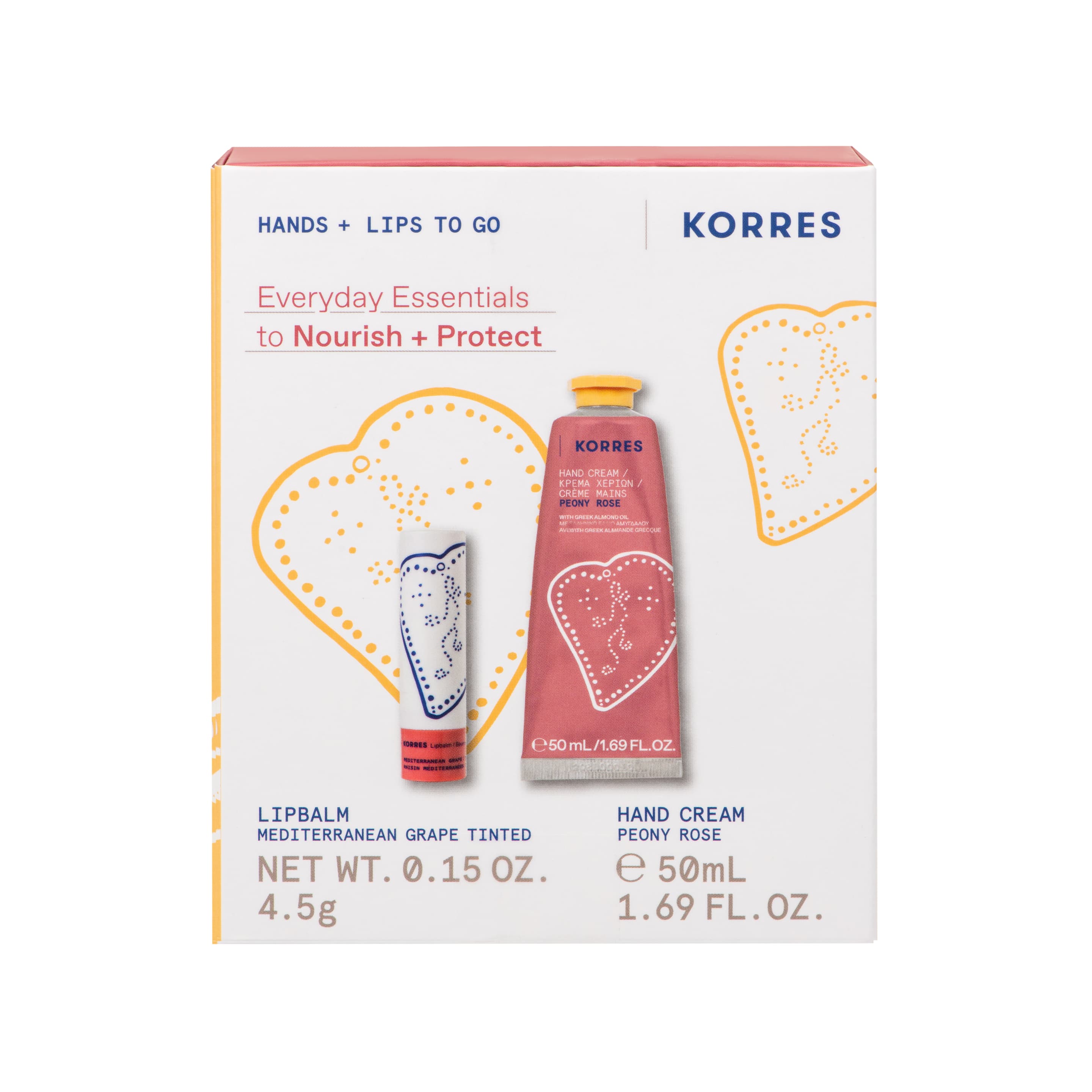 KORRES Everyday Essentials Hands & Lip To Go Peony Rose Geschenkpackung