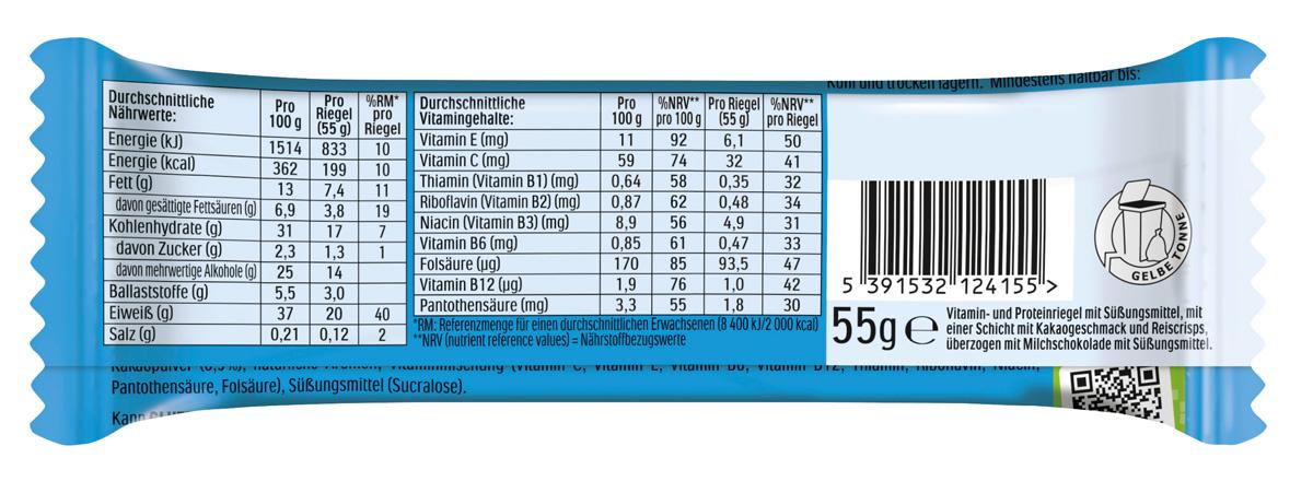 Produktbild FULFIL Vitamin- und Protein-Riegel Milk Chocolate Crunch Geschmack 2 von 2