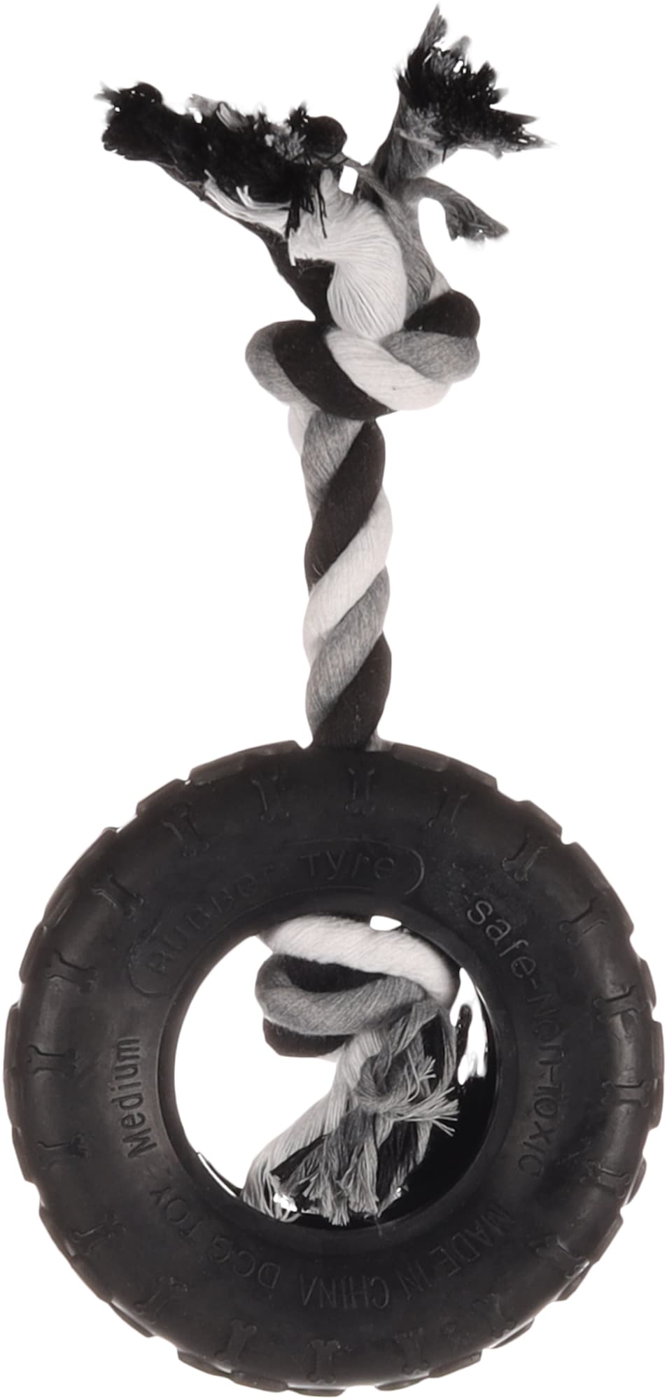 FLAMINGO Hundespielzeug Gladiator Reifen mit Seil