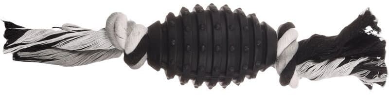 FLAMINGO Hundespielzeug Gummi Gladiator Rugby mit Seil