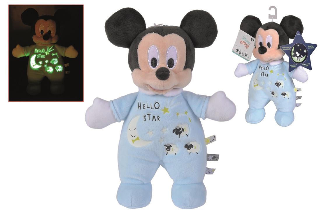 Simba - Disney Mickey GID Starry Night, 25cm, Mickey mit GID Aufdruck, 0m+
