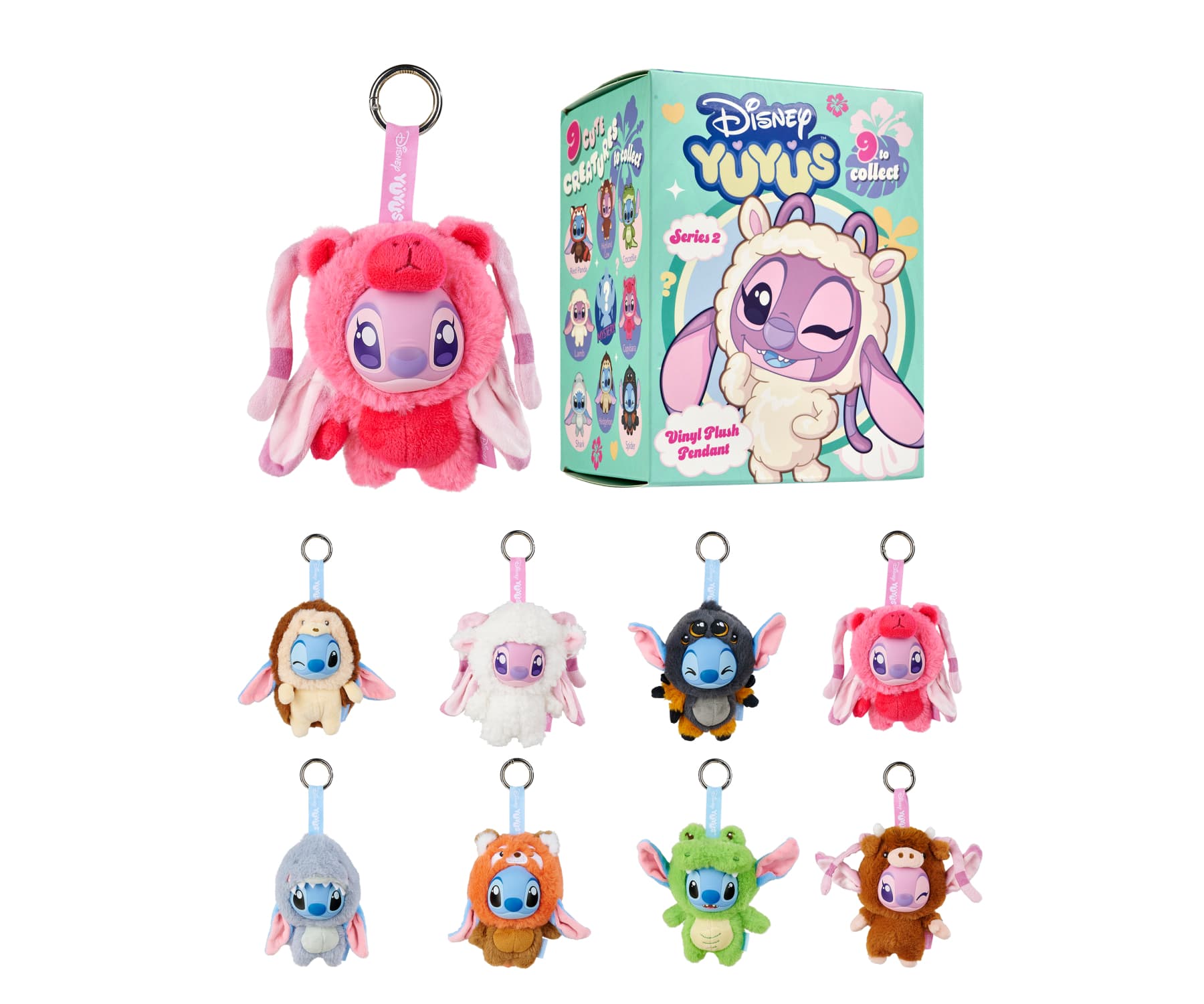 Disney YUYUS Stitch & Angel Wave 2 Blindbox Plüsch-Schlüsselanhänger Sammelfigur