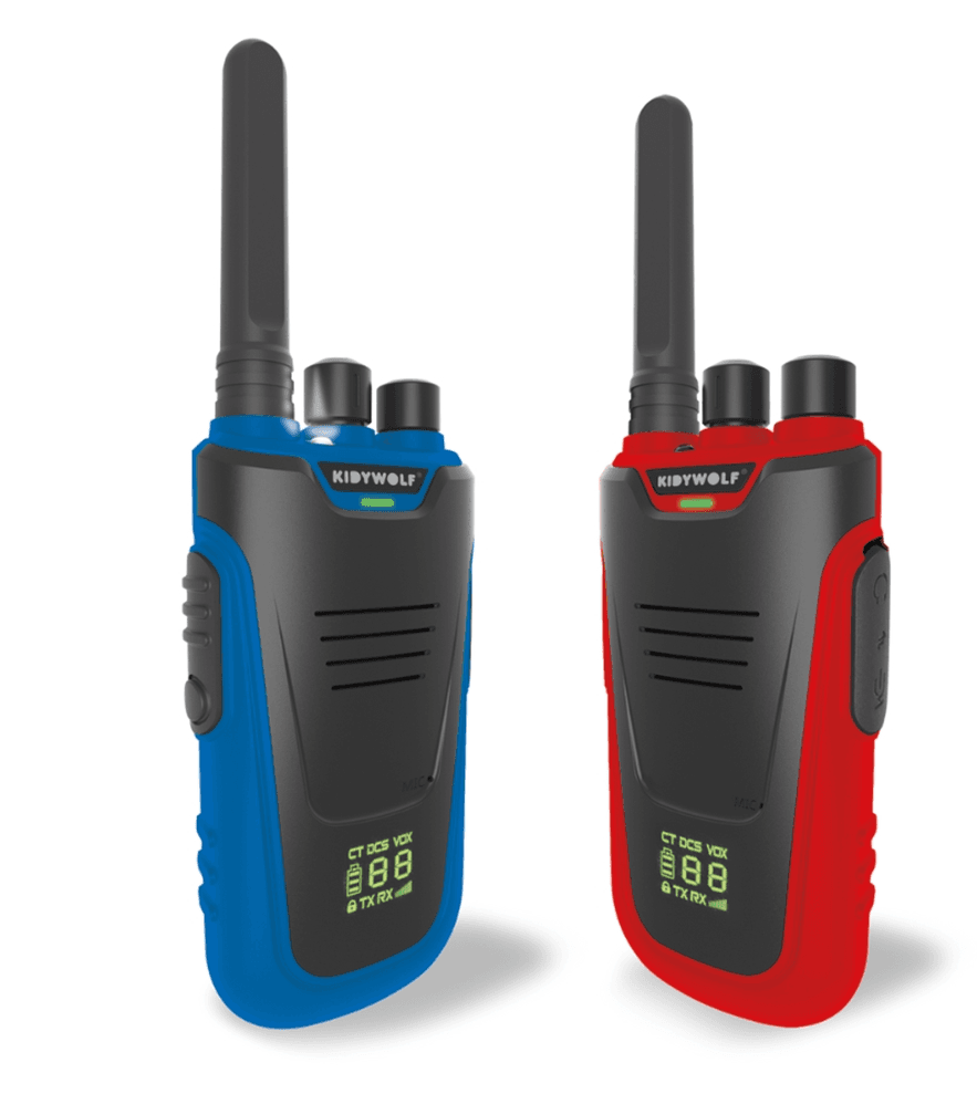 Walkie-Talkies mit Taschenlampe blau/rot