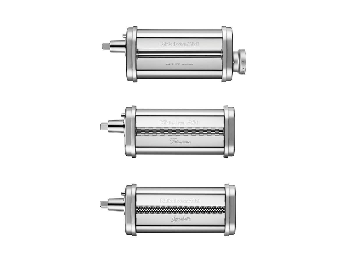 KitchenAid Küchenmaschinen Zubehör: 3-teiliger Nudelvorsatz mit Teigroller und Teigschneider, Pasta-Roller