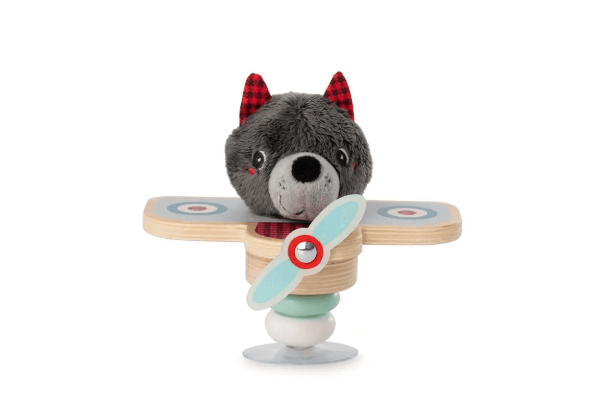 LILLIPUTIENS Schaukelflugzeug Louis der Wolf mit Saugnapf und drehbarem Propeller, ab 6 Monaten