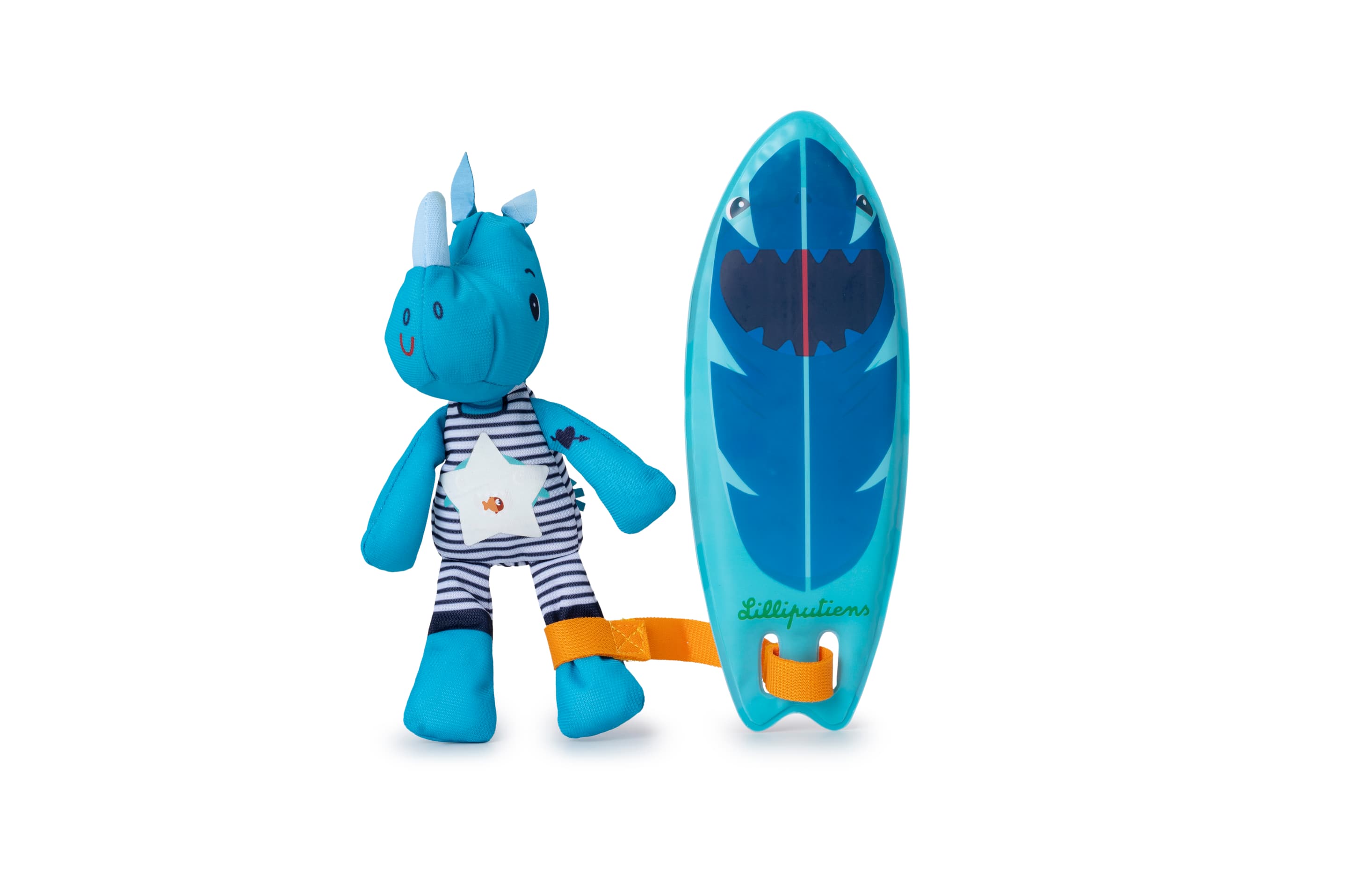 LILLIPUTIENS Zaubersurfer Marius mit Farbwechseleffekt im Wasser, Badespielzeug ab 12 Monaten